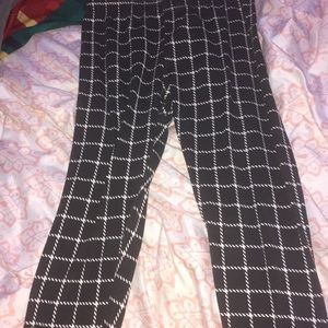 black and white fitted pants